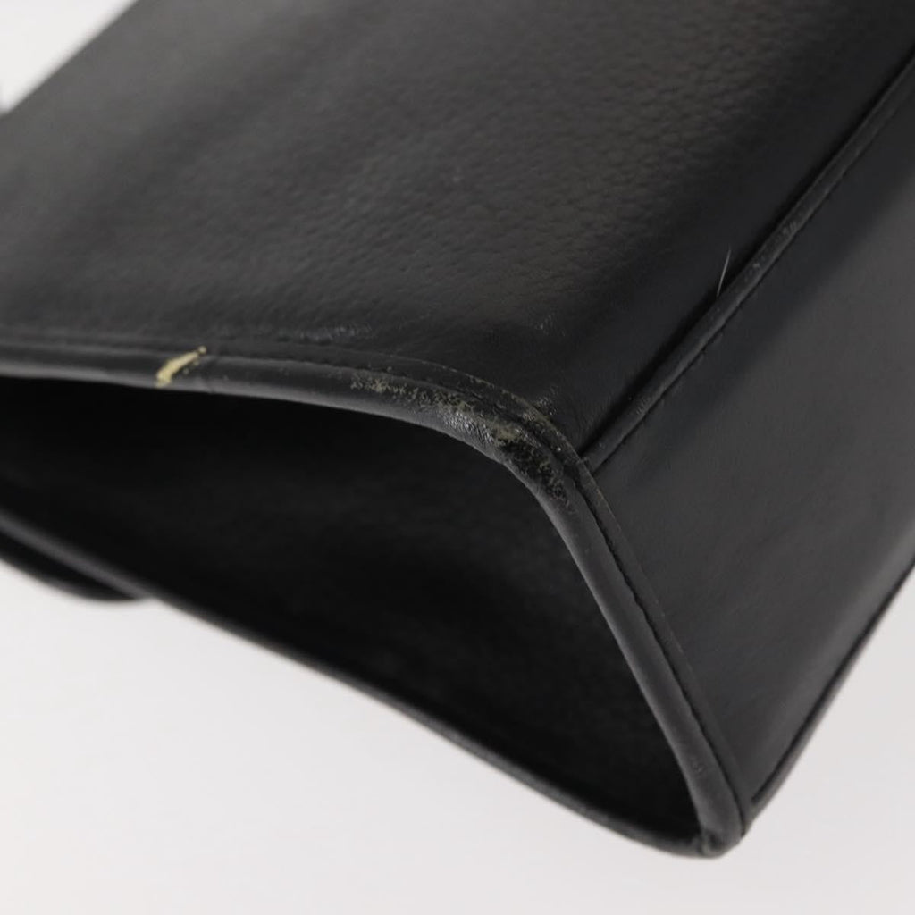 Burberry Vintage Handbag Leather Black Leather Handbag (Pre-Owned)