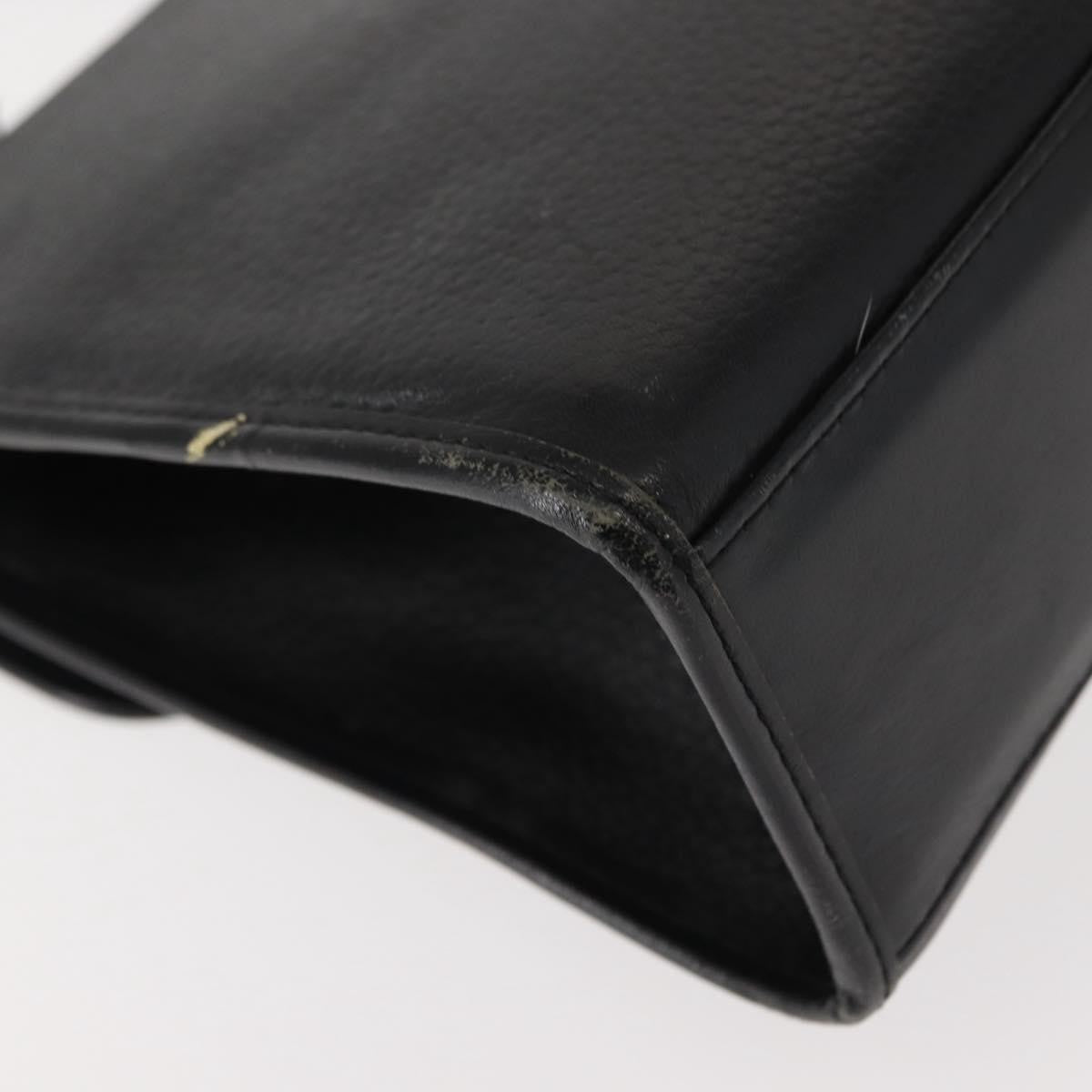 Burberry Vintage Handbag Leather Black Leather Handbag (Pre-Owned)