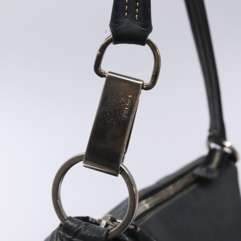 Prada Vintage Shoulder Bag Leather Navy Leather Shoulder Bag Bag (Pre-Owned)