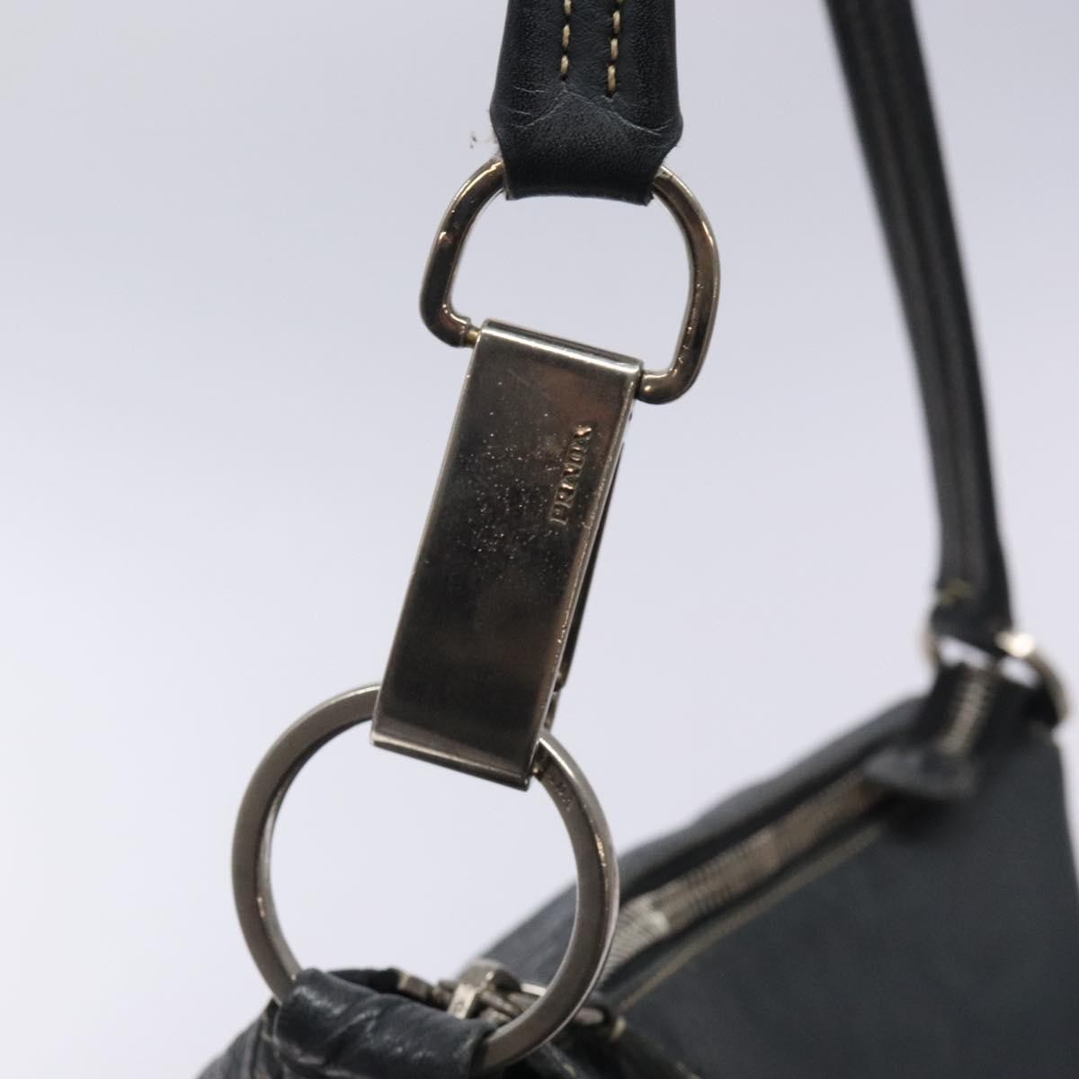 Prada Vintage Shoulder Bag Leather Navy Leather Shoulder Bag Bag (Pre-Owned)