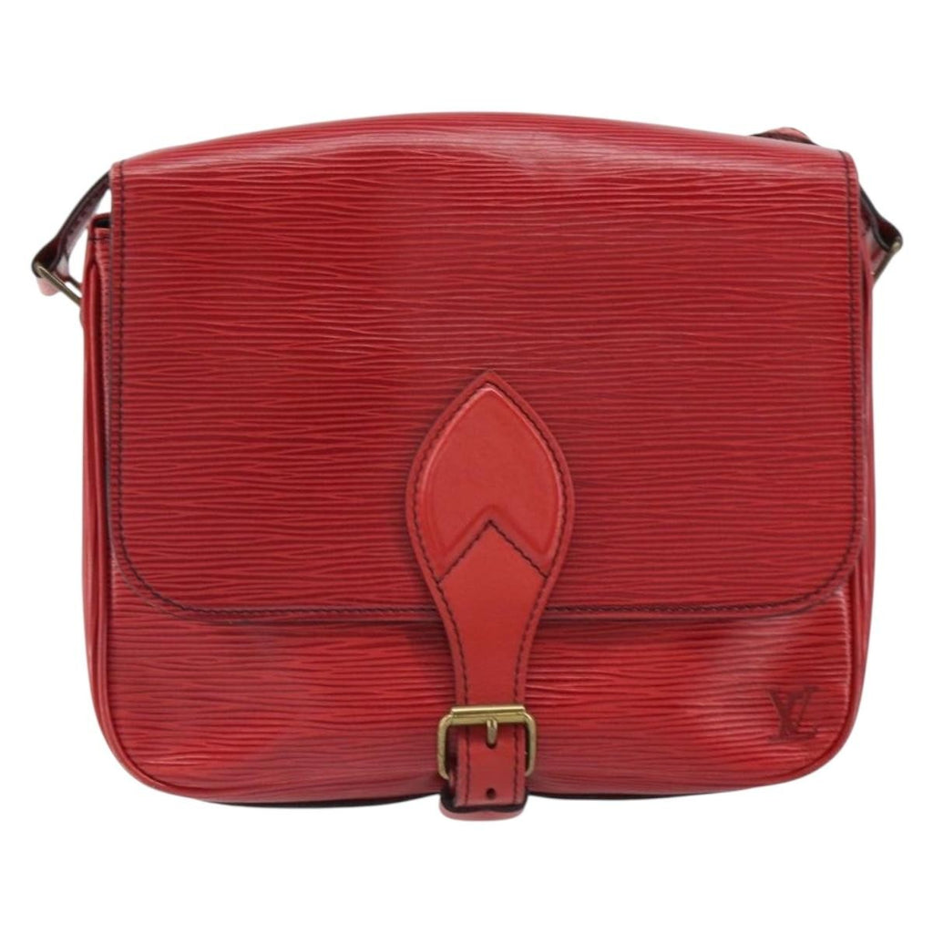 Louis Vuitton Cartouchiere Handbag Epi Leather Red Leather Shoulder Bag Bag (Pre-Owned)