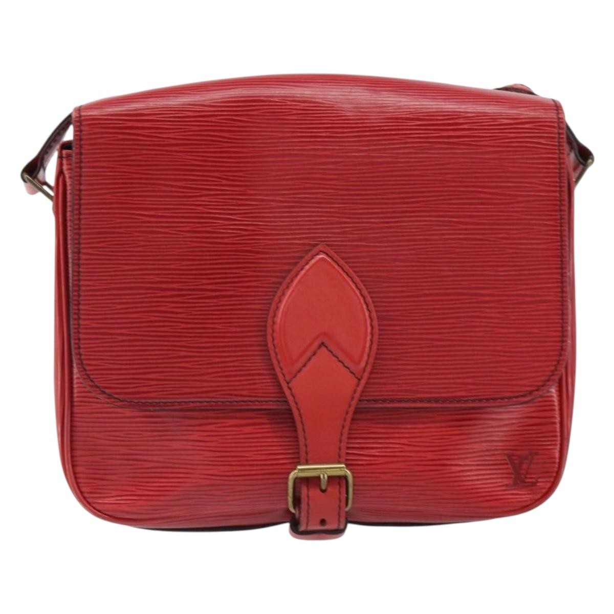 Louis Vuitton Cartouchiere Handbag Epi Leather Red Leather Shoulder Bag Bag (Pre-Owned)