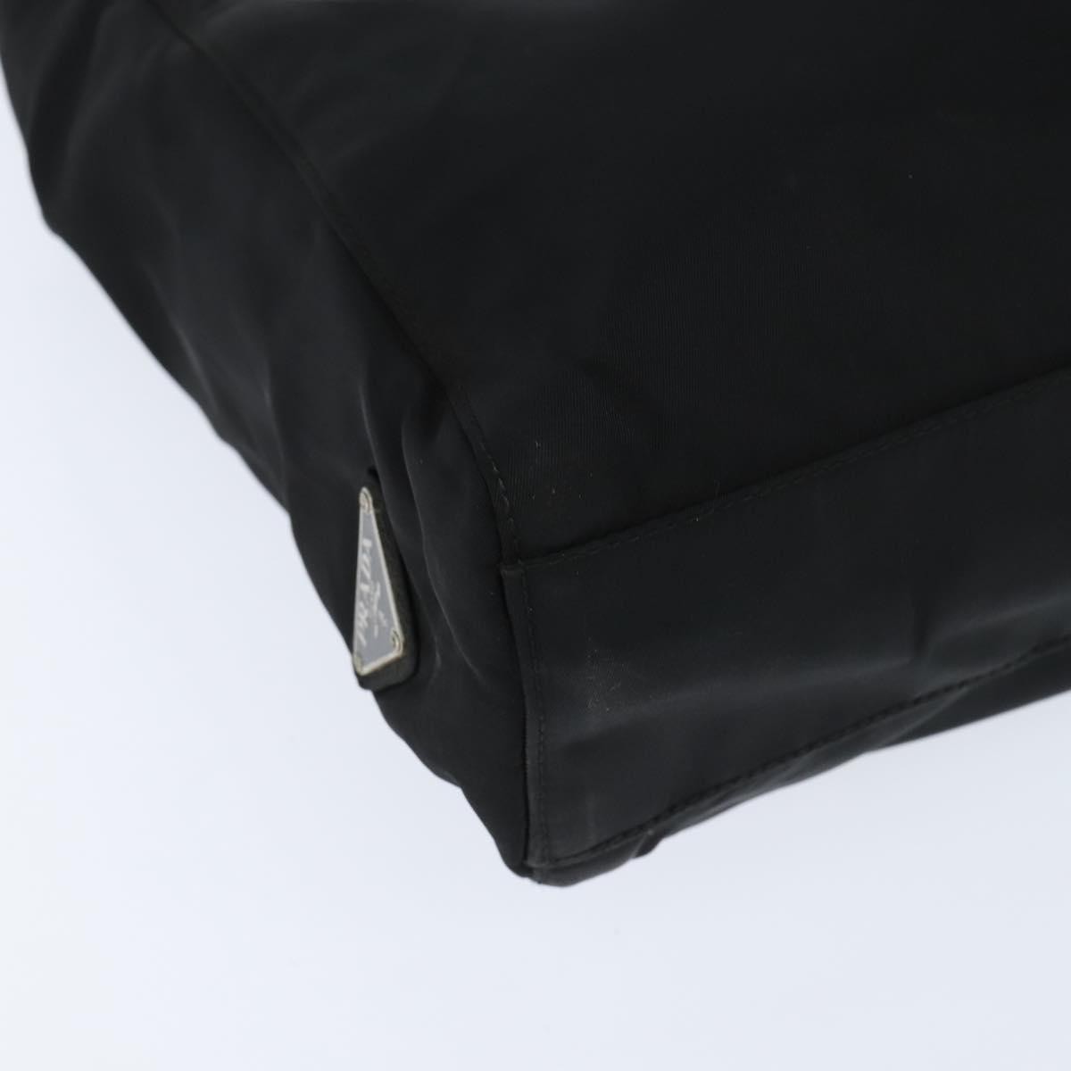Prada Resin Handle Tote Tessuto Black Nylon Tote Bag Bag (Pre-Owned)