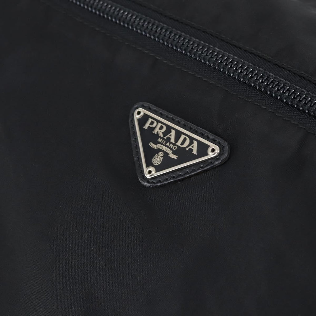 Prada Porta Computer Briefcase Tessuto And Saffiano Leather Black Nylon Briefcase Bag (Pre-Owned)