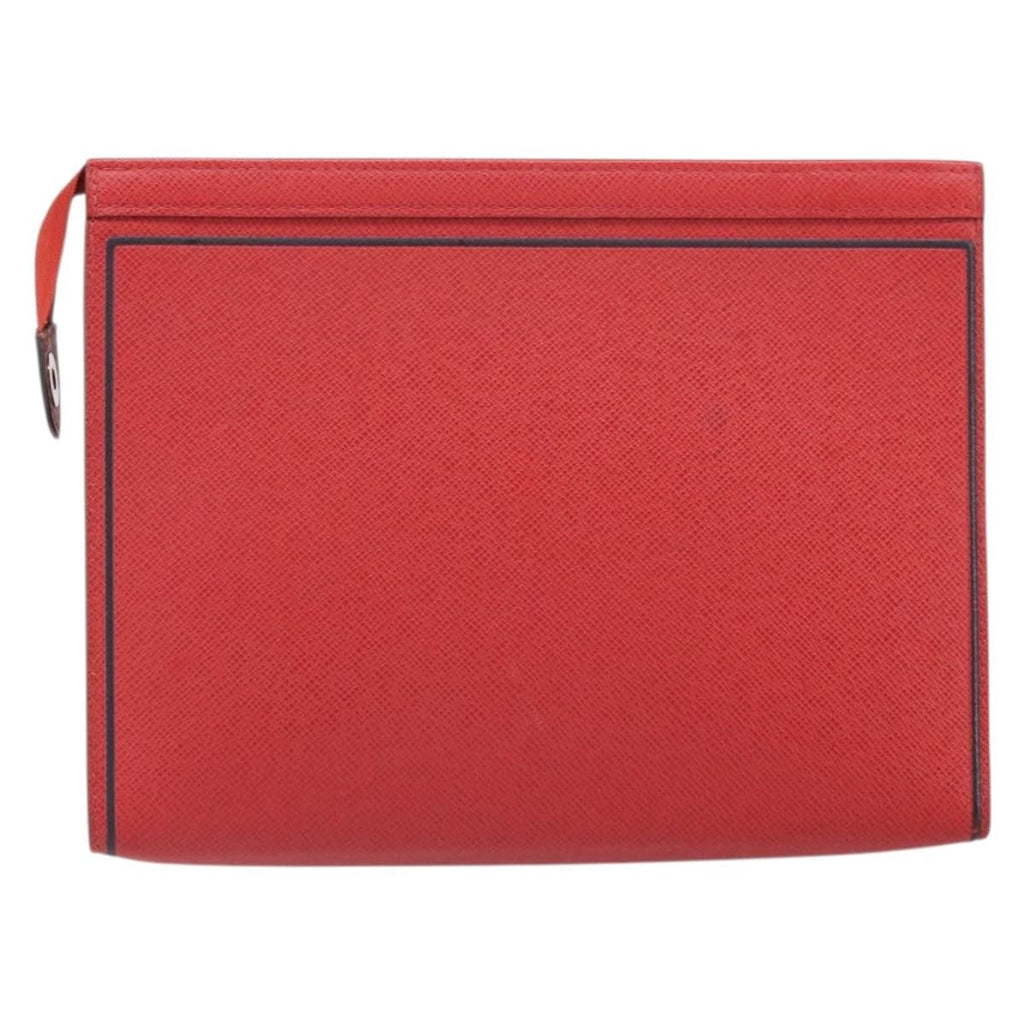 Louis Vuitton Pochette Voyage Taiga Leather Red Leather Clutche & Pouche Bag (Pre-Owned)