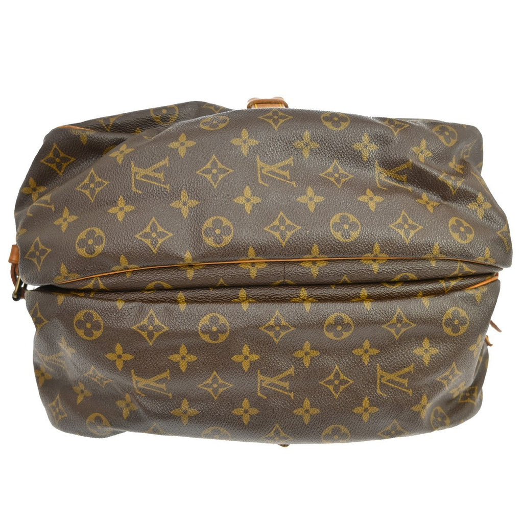 Louis Vuitton Saumur Handbag Monogram Canvas Brown Canvas Shoulder Bag Bag (Pre-Owned)