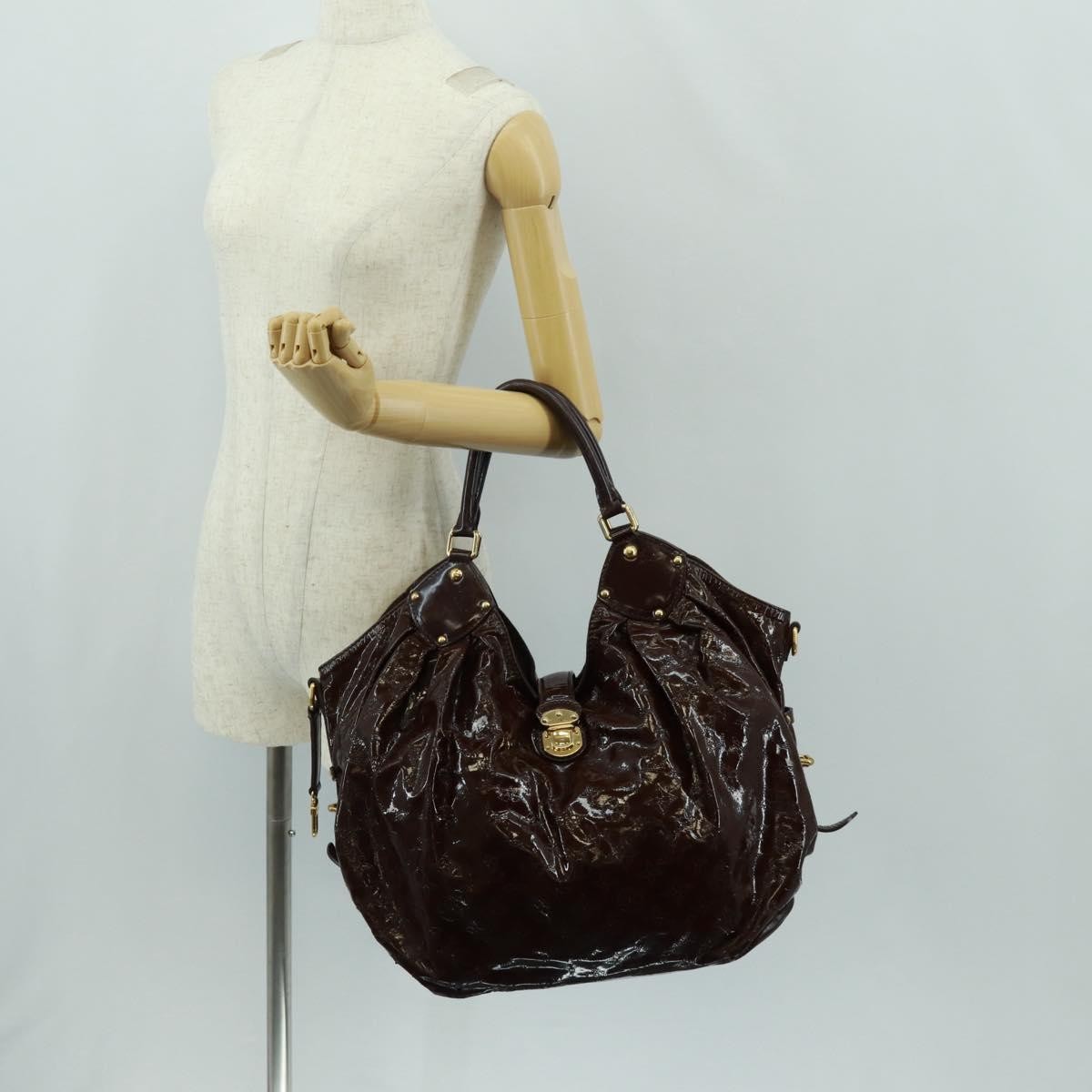 Louis Vuitton L Hobo Surya Leather Brown Patent_Leather Tote Bag Bag (Pre-Owned)