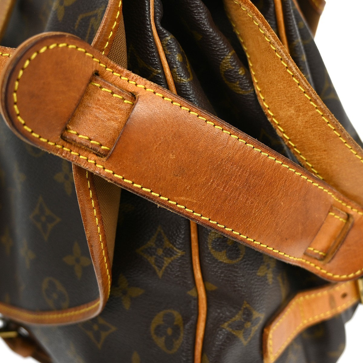 Louis Vuitton Saumur Handbag Monogram Canvas Brown Canvas Shoulder Bag Bag (Pre-Owned)