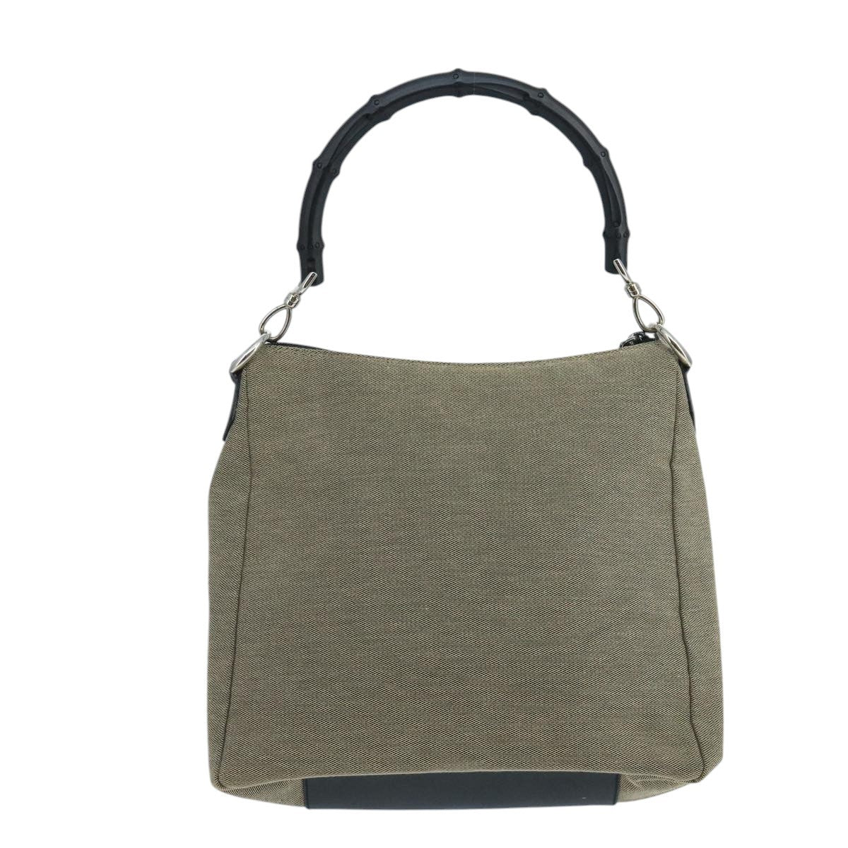 Gucci Vintage Bamboo Shoulder Bag Canvas Beige Canvas Shoulder Bag Bag (Pre-Owned)