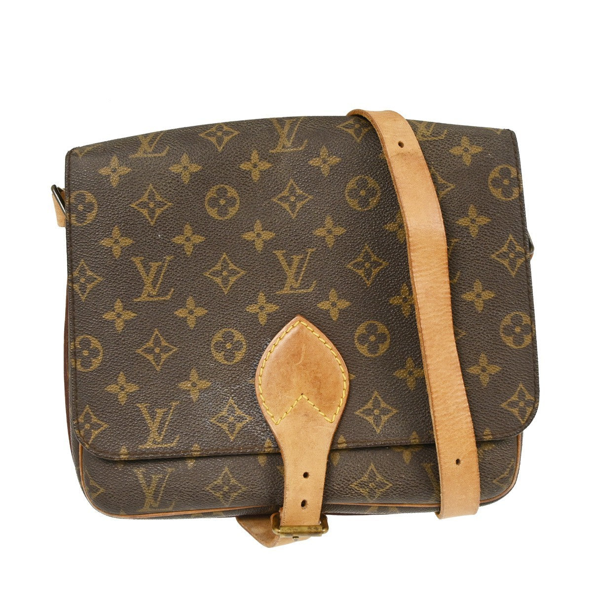 Louis Vuitton Cartouchiere Handbag Monogram Canvas Brown Canvas Shoulder Bag Bag (Pre-Owned)