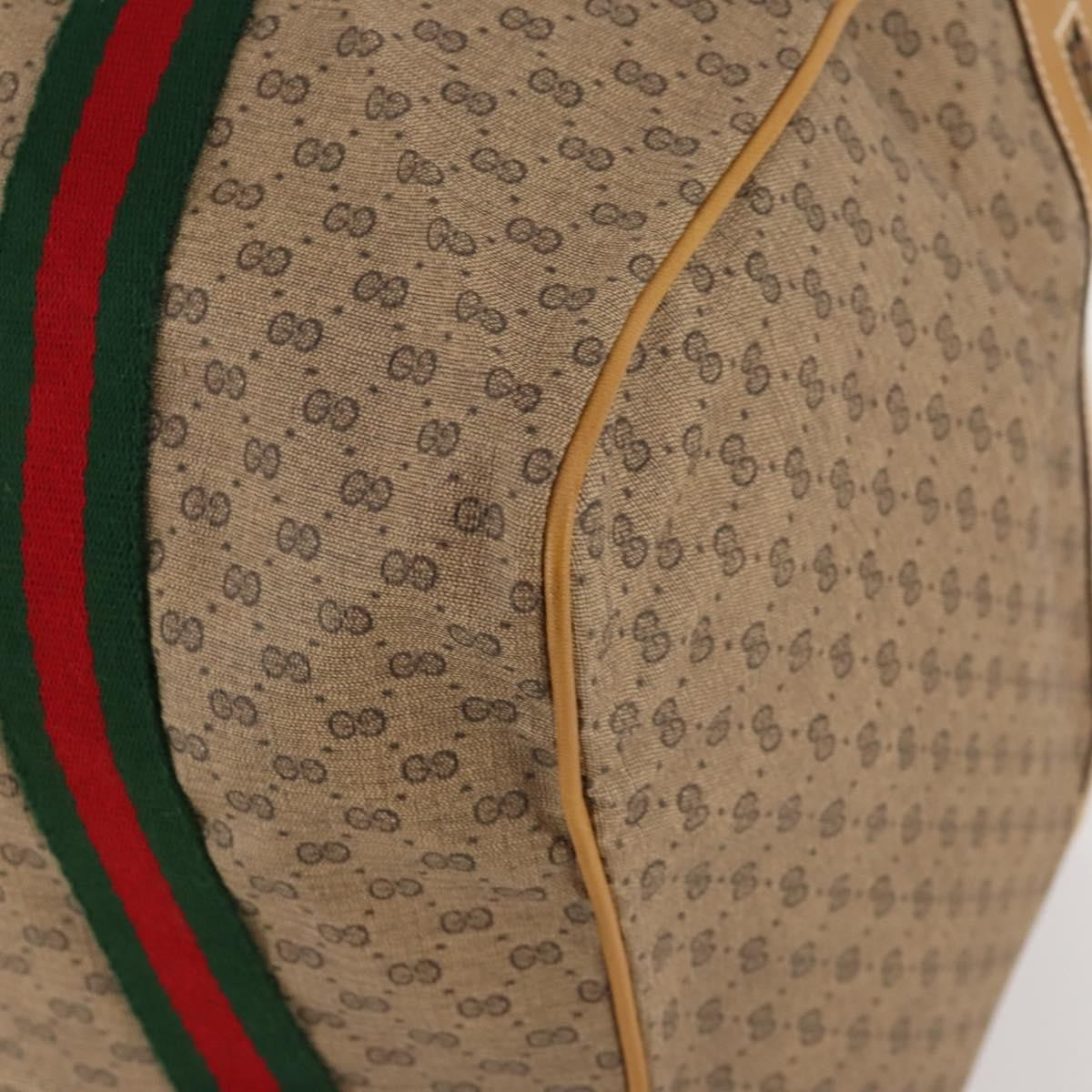 Gucci Web Trim Weekend Duffle Bag Gg Coated Canvas Beige Canvas Travel Bag Bag (Pre-Owned)