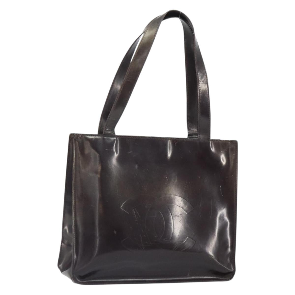 Chanel Vintage Tote Patent Leather Brown Patent_Leather Tote Bag Bag (Pre-Owned)