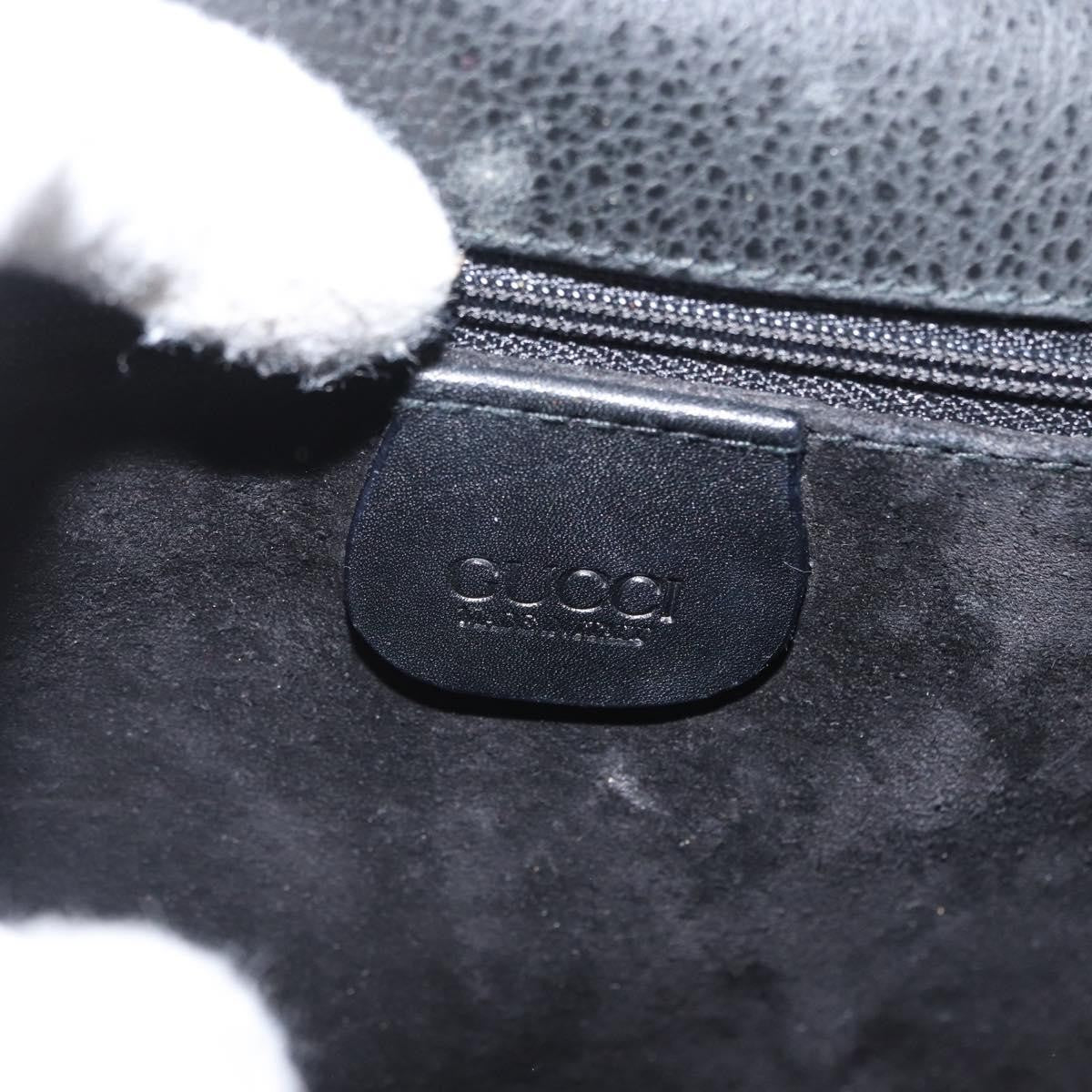 Gucci Vintage Shoulder Bag Leather Black Leather Shoulder Bag Bag (Pre-Owned)