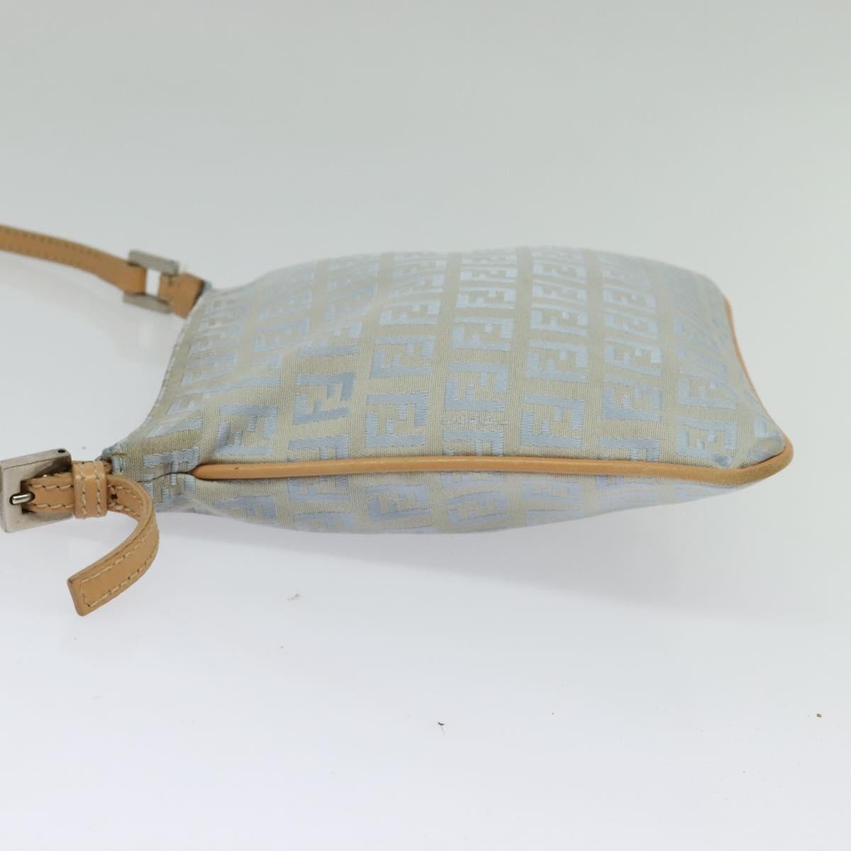 Fendi Vintage Flat Crossbody Bag Zucchino Canvas Blue Canvas Shoulder Bag Bag (Pre-Owned)