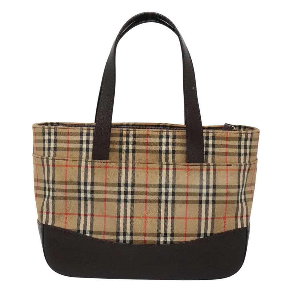 Burberry Nova Check Handbag Nova Check Canvas And Leather Beige Canvas Handbag (Pre-Owned)