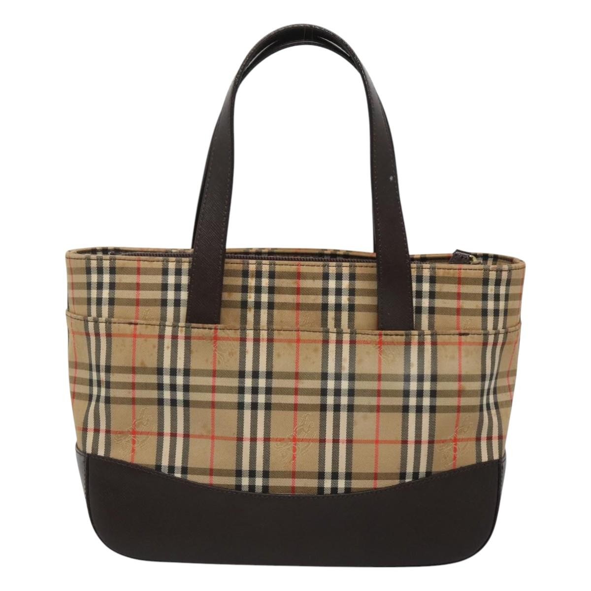 Burberry Nova Check Handbag Nova Check Canvas And Leather Beige Canvas Handbag (Pre-Owned)