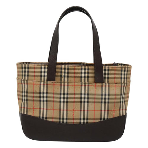Burberry Nova Check Handbag Nova Check Canvas And Leather Beige Canvas Handbag (Pre-Owned)