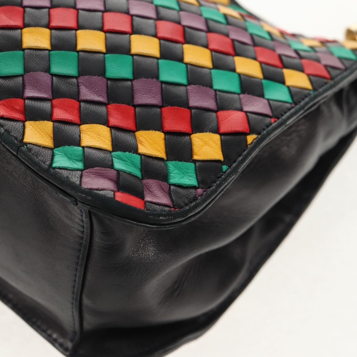 Bottega Veneta Intrecciato Shoulder Bag Leather Multicolour Leather Shoulder Bag Bag (Pre-Owned)