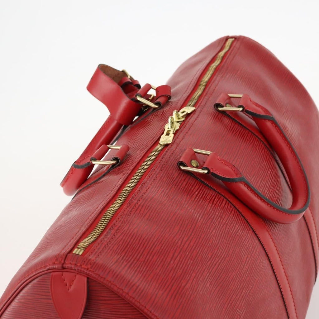 Louis Vuitton Keepall Bag Epi Leather Red Leather Travel Bag Bag (Pre-Owned)