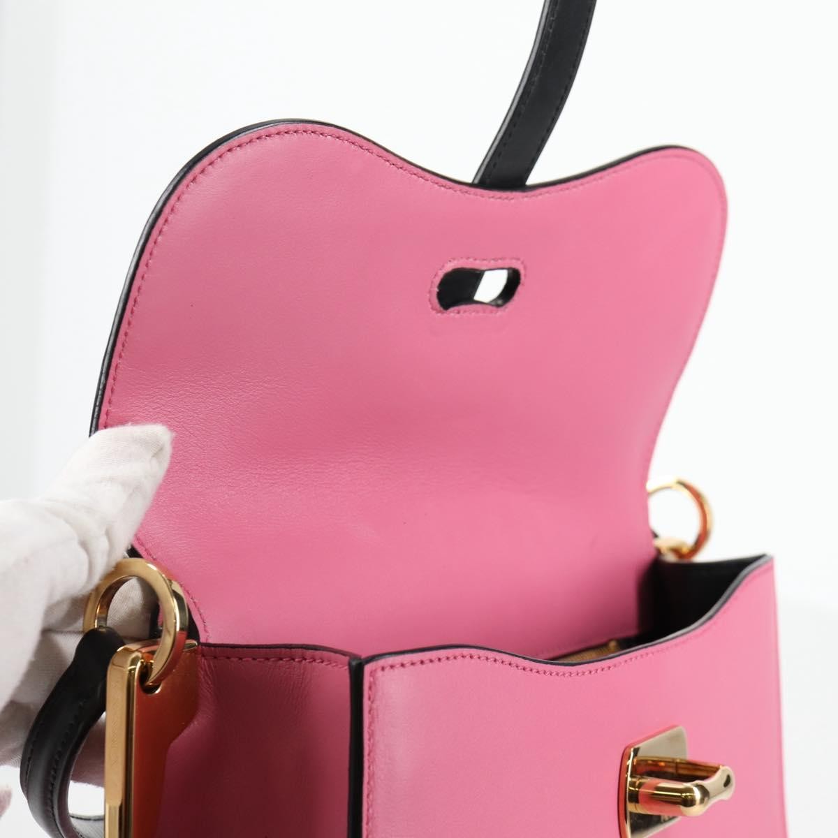 Prada Belle Top Handle Bag City Calf Pink Leather Bag (Pre-Owned)