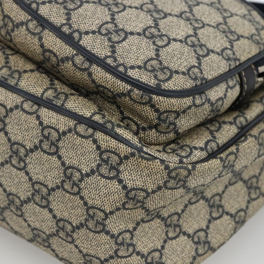Gucci Double Pocket Messenger Bag Gg Coated Canvas Navy Canvas Shoulder Bag Bag (Pre-Owned)