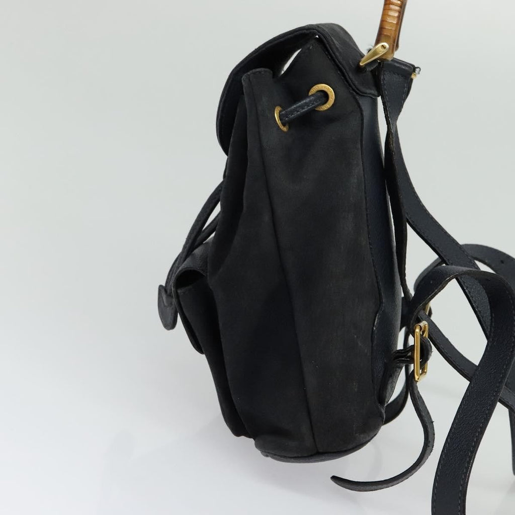 Gucci Gucci Bamboo Backpack Daim Navy Suede Backpack Bag (Pre-Owned)