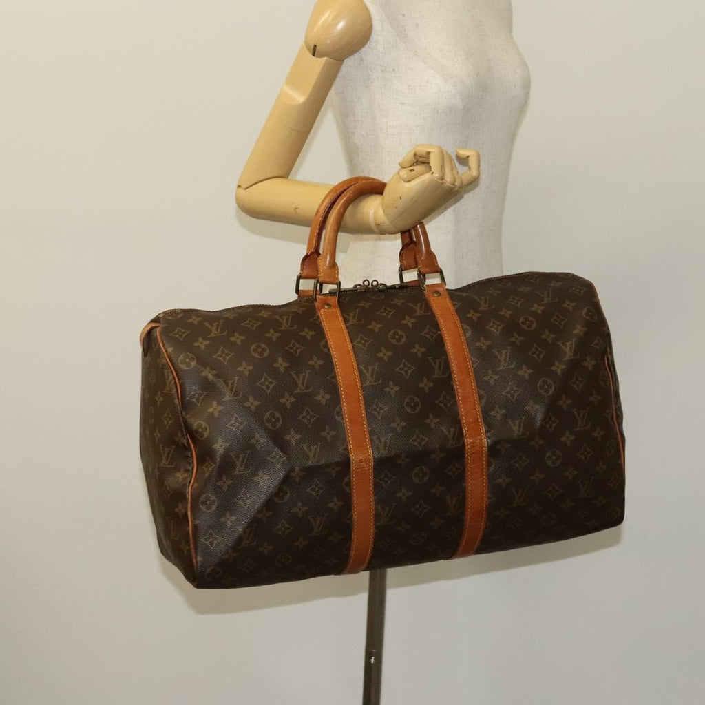 Louis Vuitton Keepall Bag Monogram Canvas Brown Canvas Travel Bag Bag (Pre-Owned)