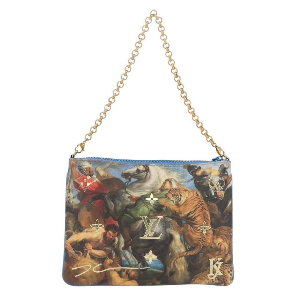 Louis Vuitton Pochette Clutch Limited Edition Jeff Koons Monet Print Canvas Multicolour Canvas Clutche & Pouche Bag (Pre-Owned)