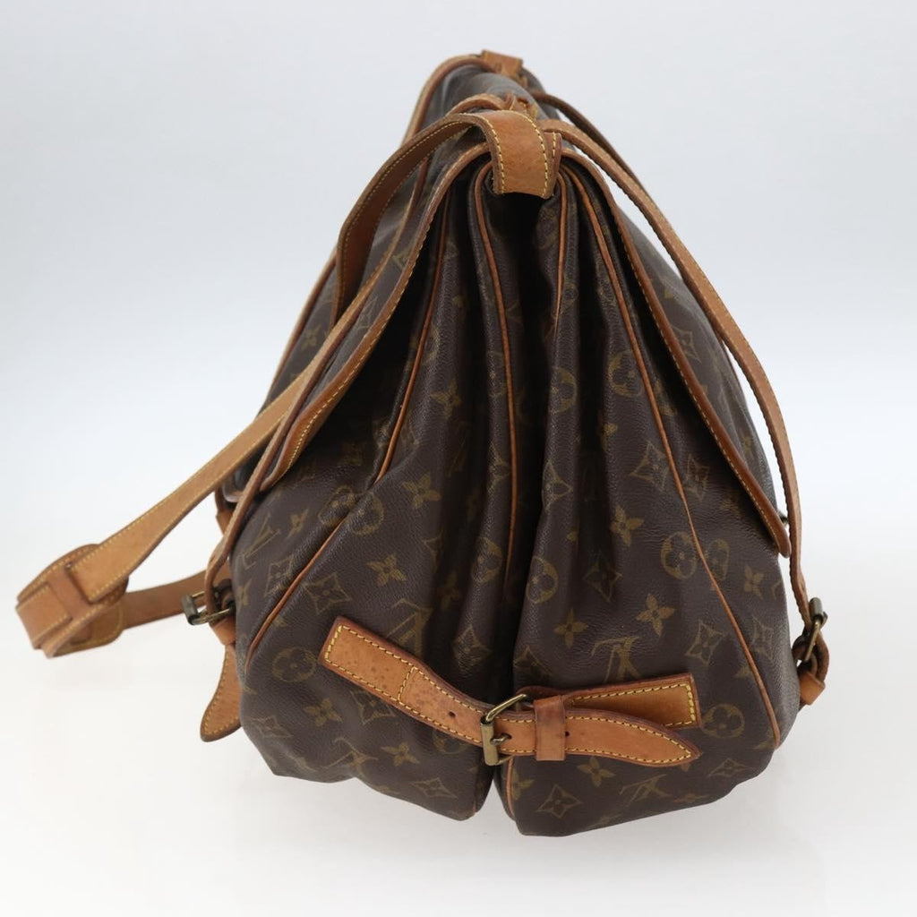 Louis Vuitton Saumur Handbag Monogram Canvas Brown Canvas Shoulder Bag Bag (Pre-Owned)