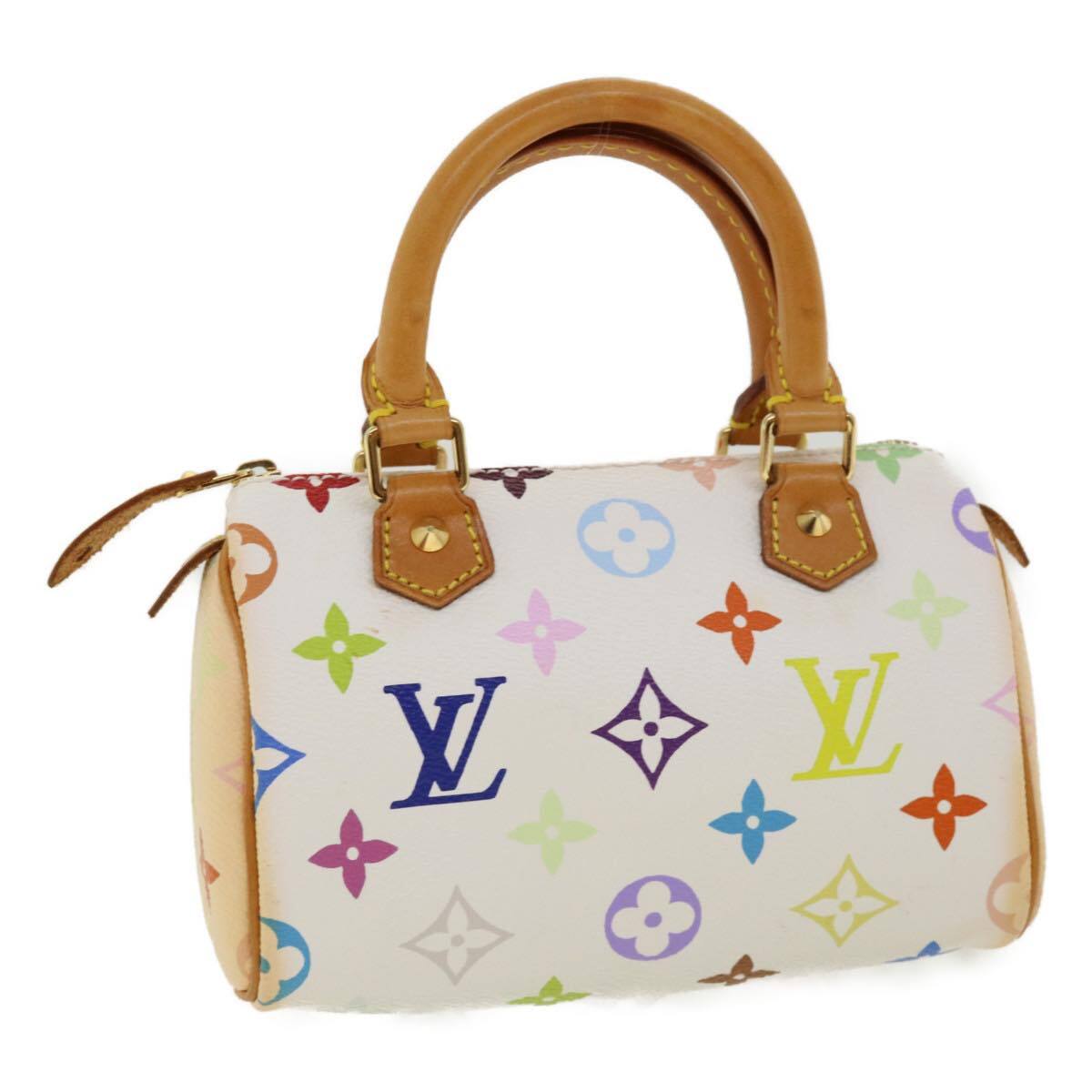 Louis Vuitton Speedy Mini Hl Handbag Monogram Multicolor White Canvas Bag (Pre-Owned)