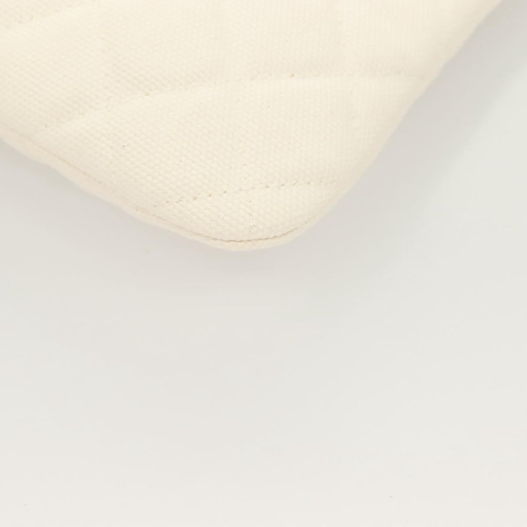 Chanel Coco Cuba Pouch Printed Quilted Canvas White Canvas Bag (Pre-Owned)