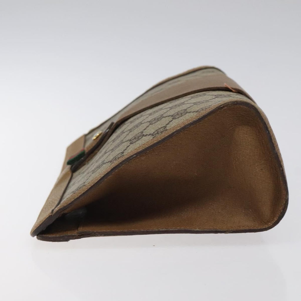 Gucci Sherry Line Pouch Canvas Beige Canvas Clutche & Pouche Bag (Pre-Owned)