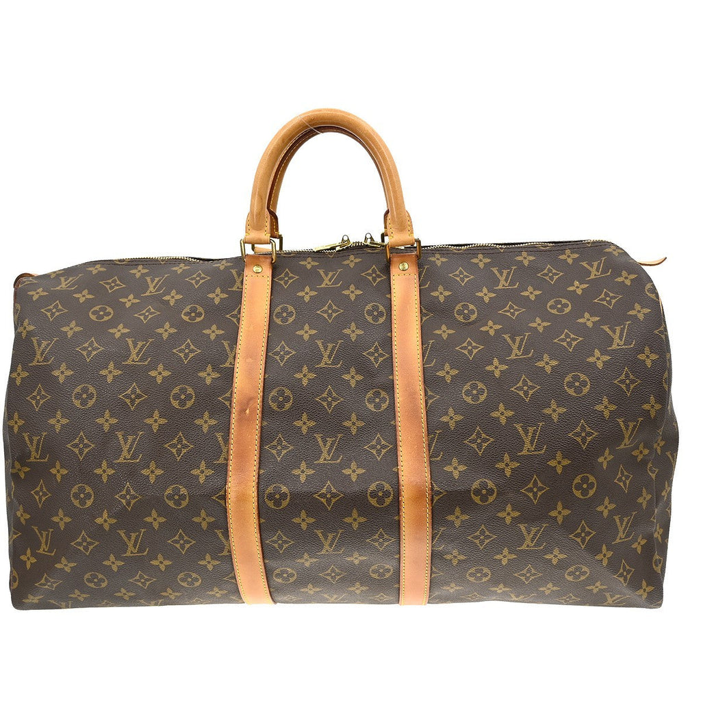 Louis Vuitton Keepall Bag Monogram Canvas Brown Canvas Travel Bag Bag (Pre-Owned)