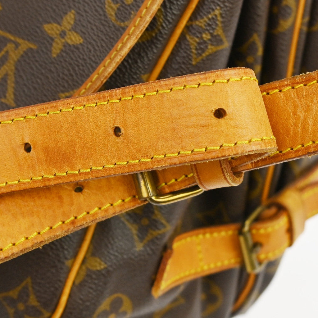 Louis Vuitton Saumur Handbag Monogram Canvas Brown Canvas Shoulder Bag Bag (Pre-Owned)