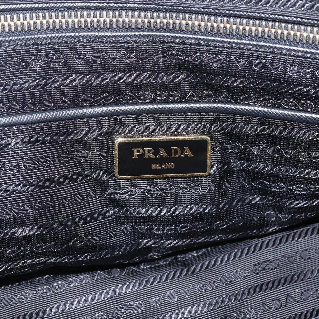 Prada Chain Shoulder Bag Quilted Tessuto Blue Nylon Shoulder Bag Bag (Pre-Owned)