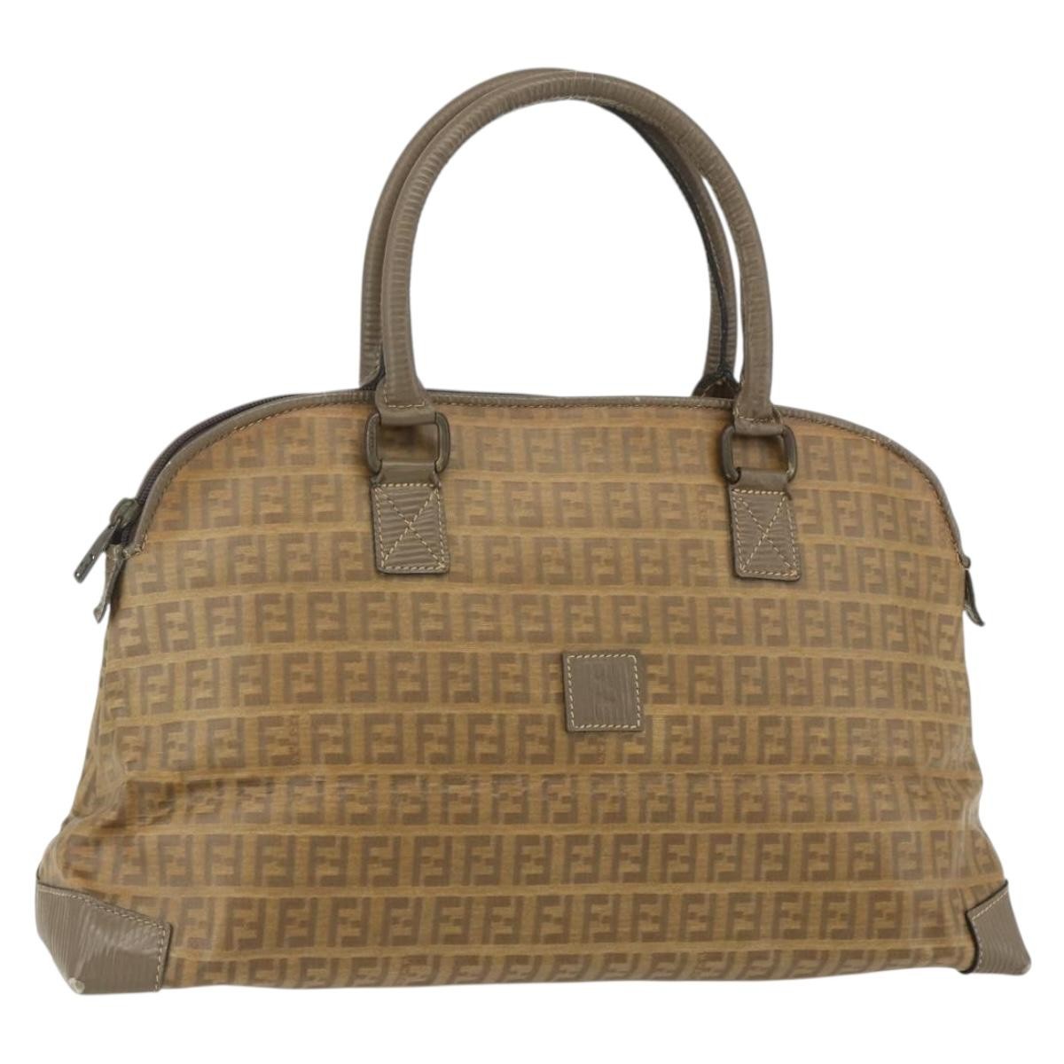 Fendi Zucchino Canvas Brown Canvas Handbag (Pre-Owned)