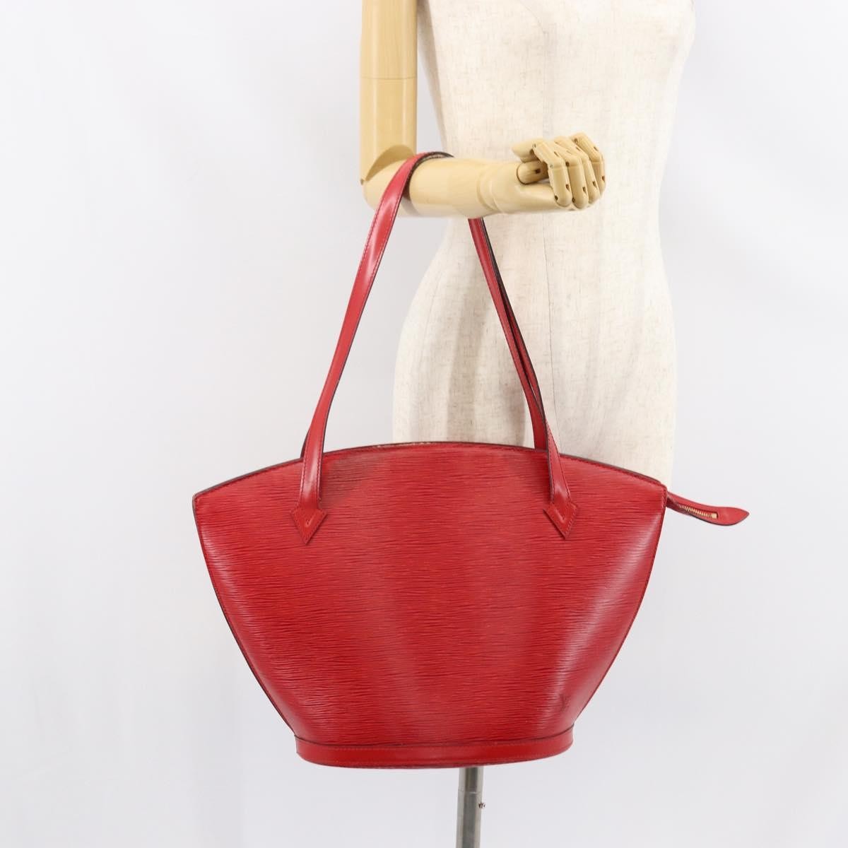 Louis Vuitton Saint Jacques Handbag Epi Leather Red Leather Shoulder Bag Bag (Pre-Owned)