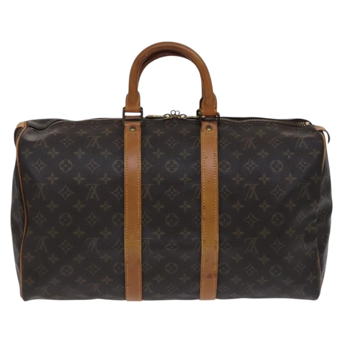 Louis Vuitton Keepall Bag Monogram Canvas Brown Canvas Travel Bag Bag (Pre-Owned)