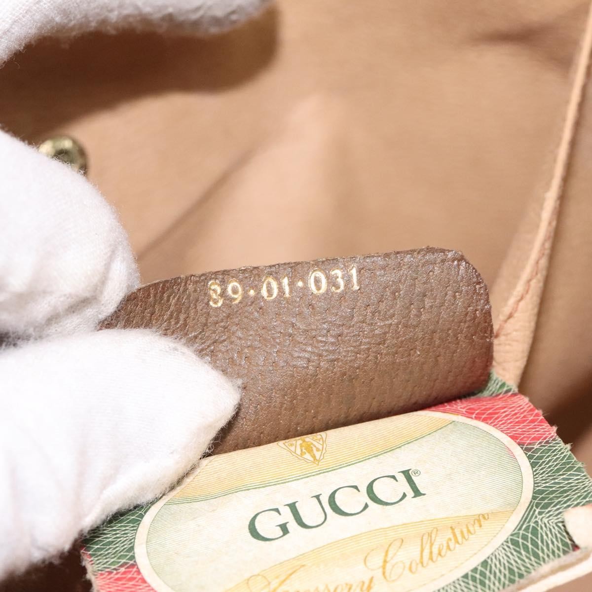 Gucci Sherry Line Pouch Canvas Beige Canvas Clutche & Pouche Bag (Pre-Owned)