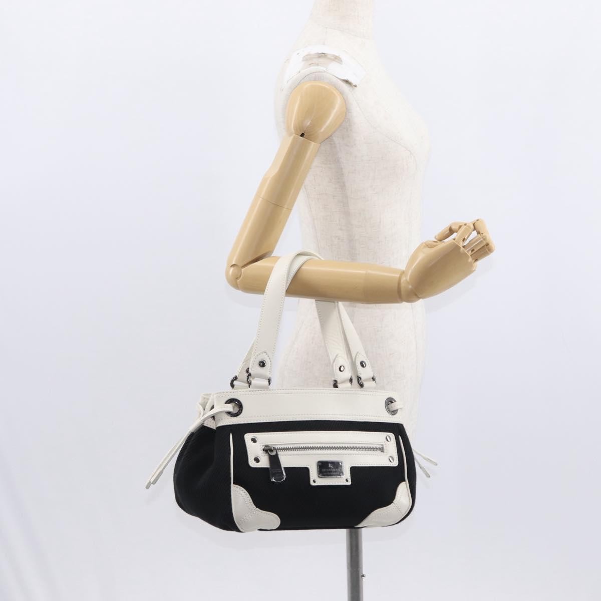 Burberry Vintage Handbag Canvas Black Canvas Handbag (Pre-Owned)