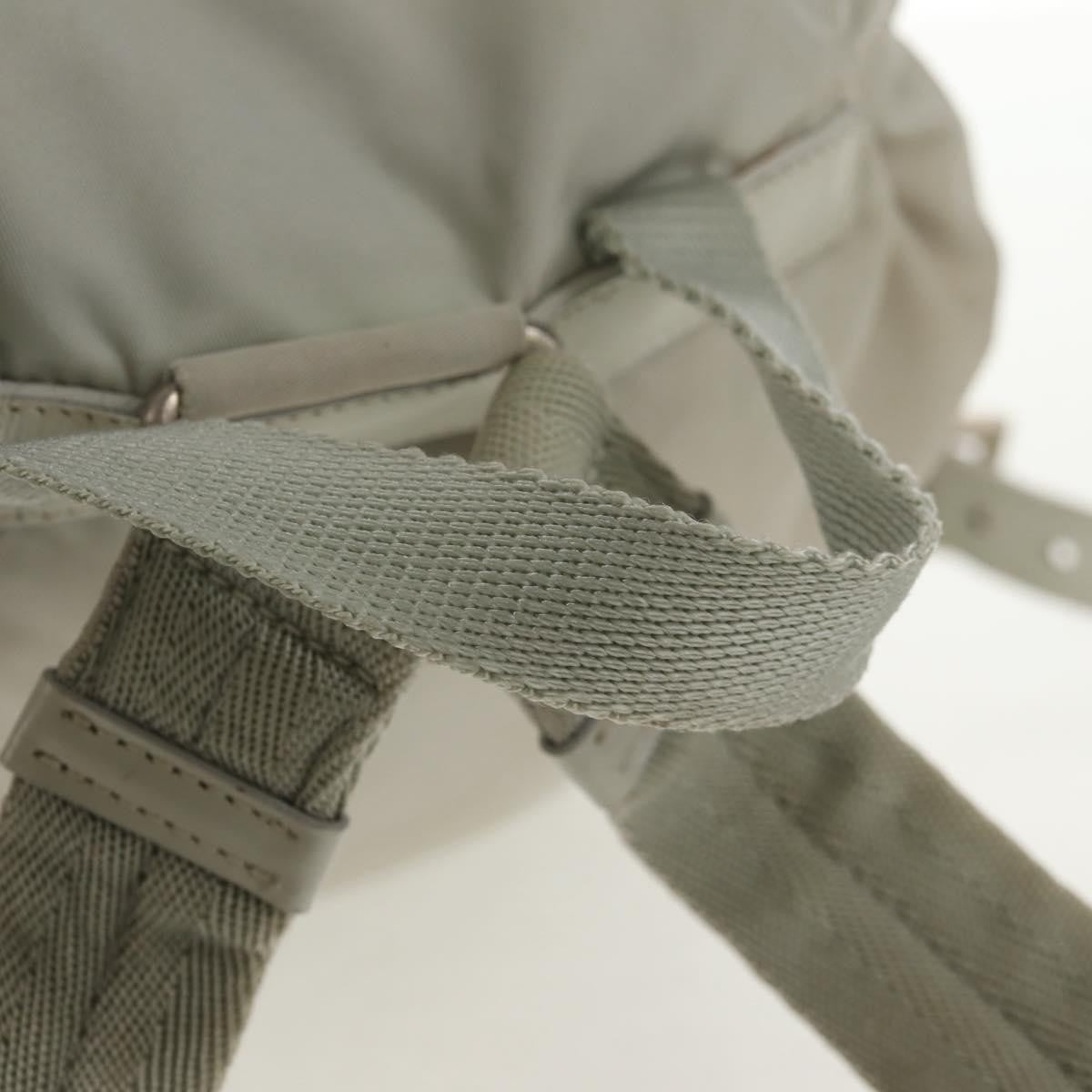 Prada Double Pocket Backpack Chain Shoulder Bag Re-Nylon Gray Nylon Backpack Bag (Pre-Owned)