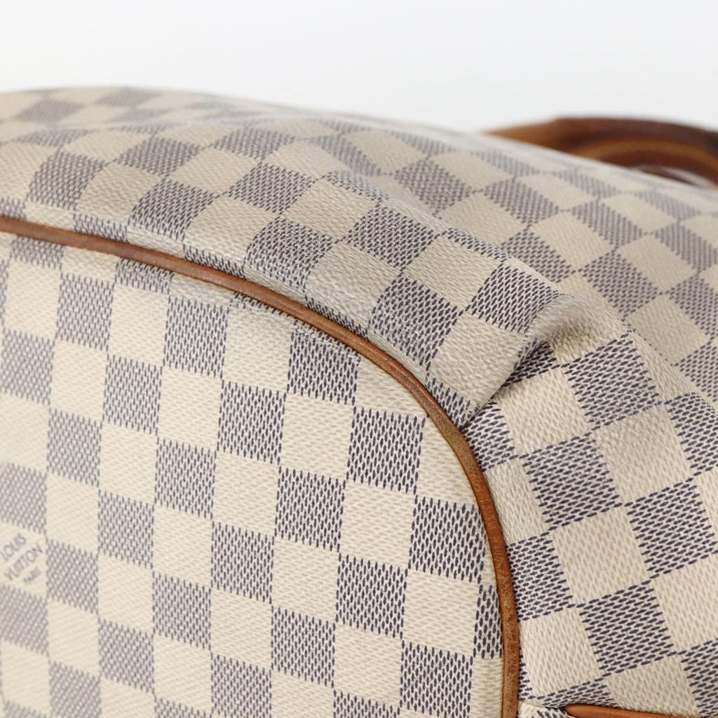 Louis Vuitton Riviera Handbag Damier White Canvas Handbag (Pre-Owned)