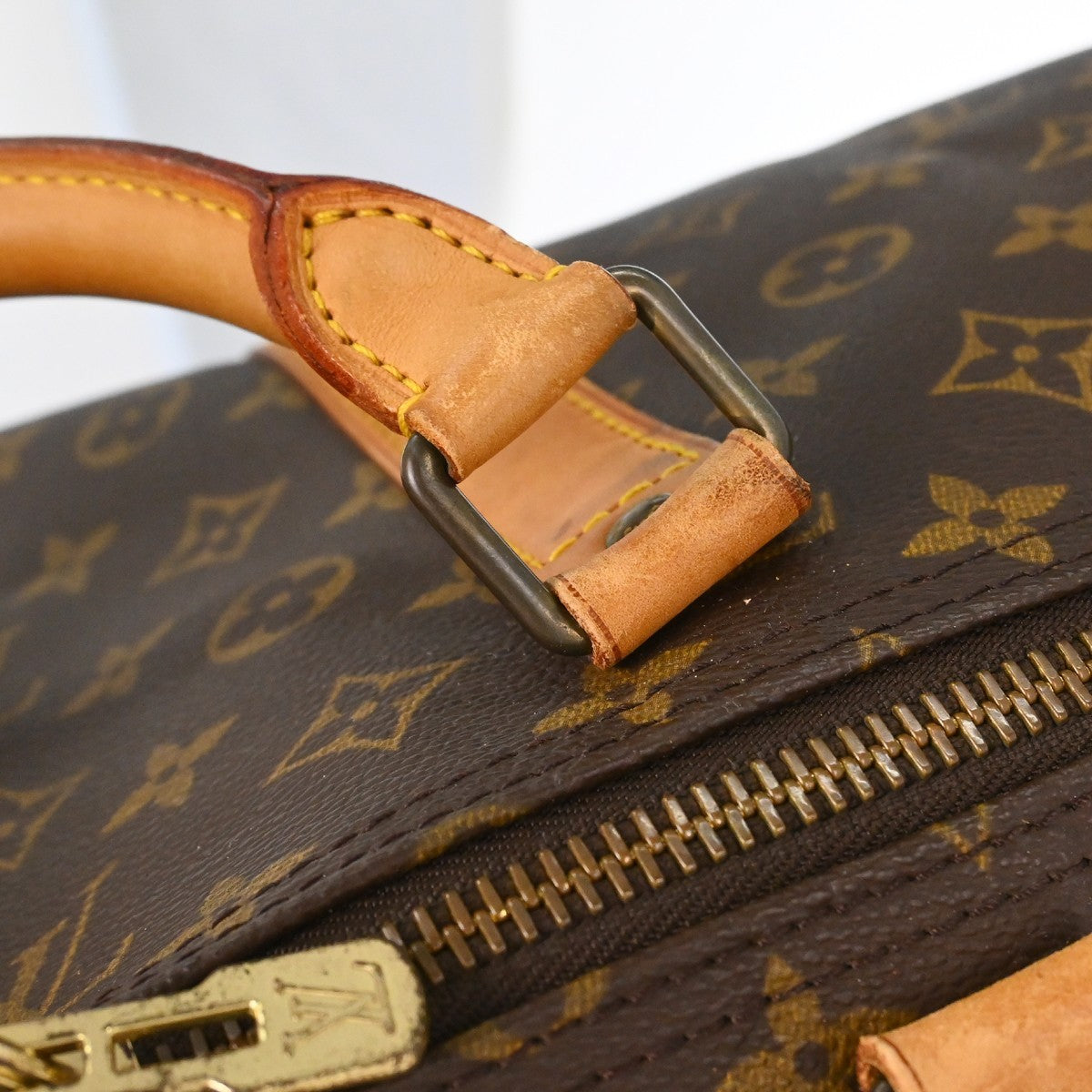 Louis Vuitton Keepall Bag Monogram Canvas Brown Canvas Travel Bag Bag (Pre-Owned)