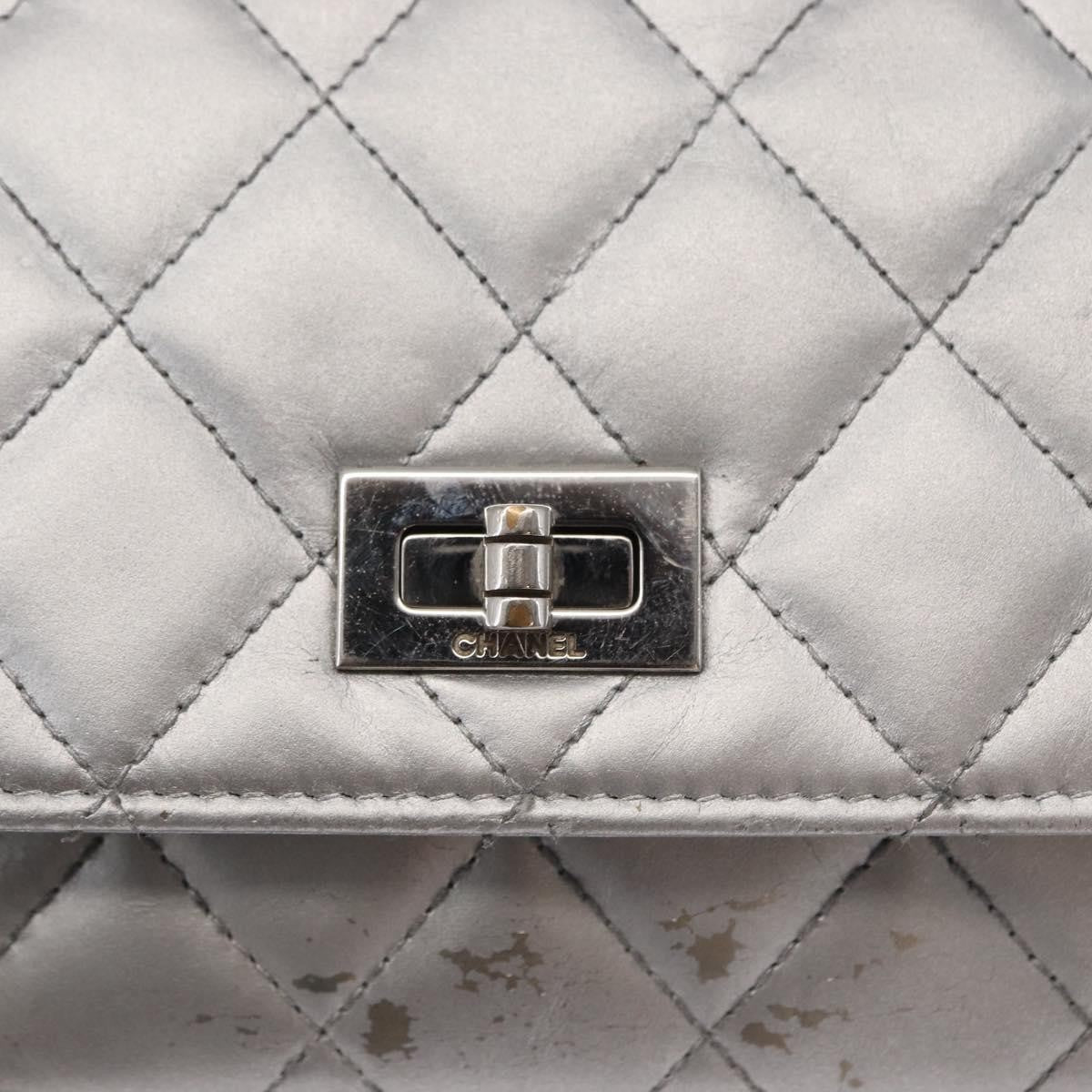 Chanel Reissue 2.55 Wallet On Chain Quilted Lambskin Silver Leather Shoulder Bag Bag (Pre-Owned)