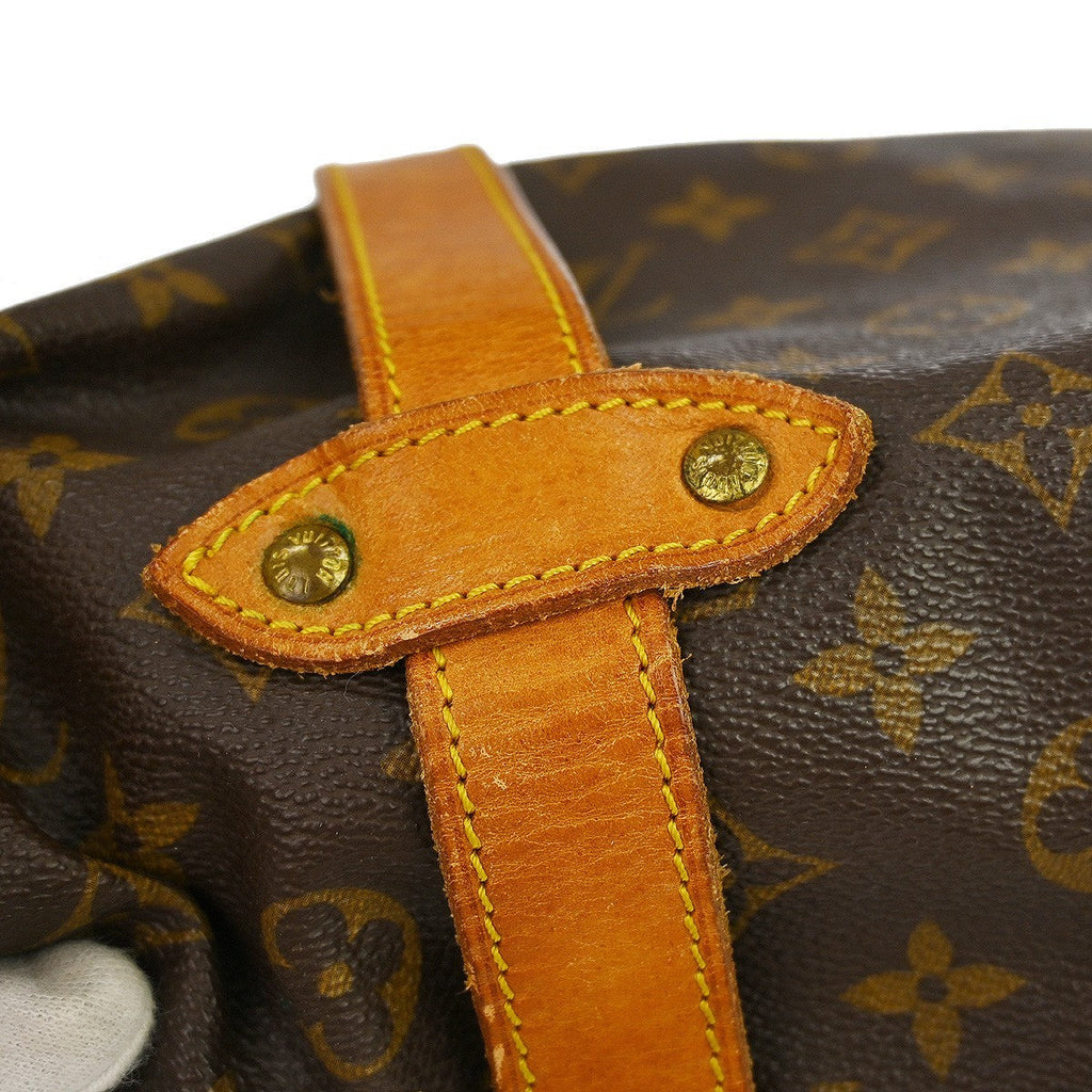 Louis Vuitton Saumur Handbag Monogram Canvas Brown Canvas Shoulder Bag Bag (Pre-Owned)