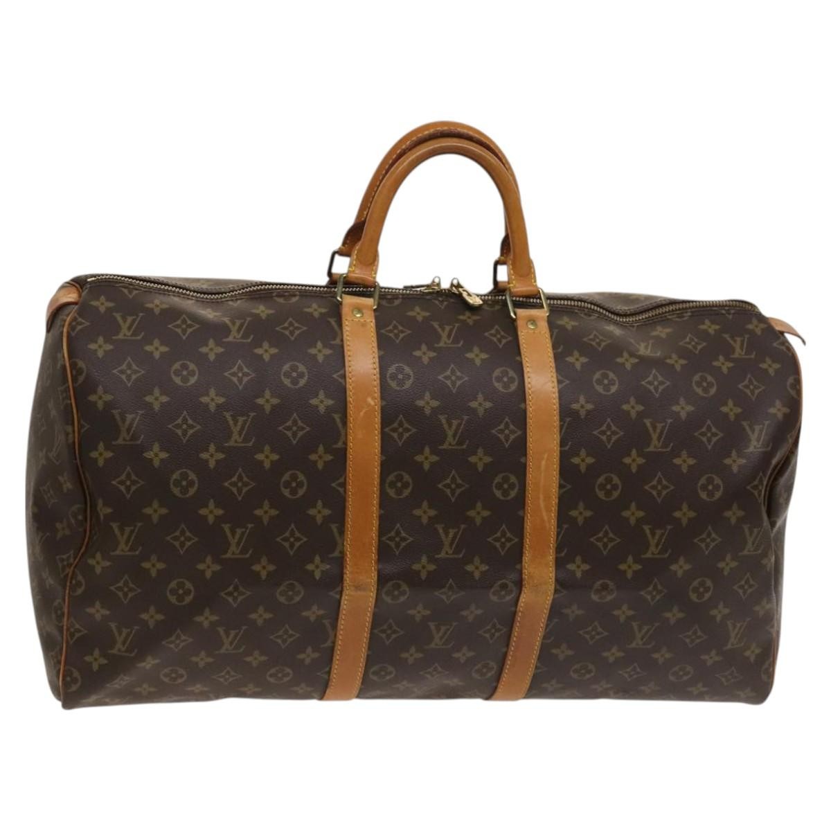 Louis Vuitton Keepall Bag Monogram Canvas Brown Canvas Travel Bag Bag (Pre-Owned)