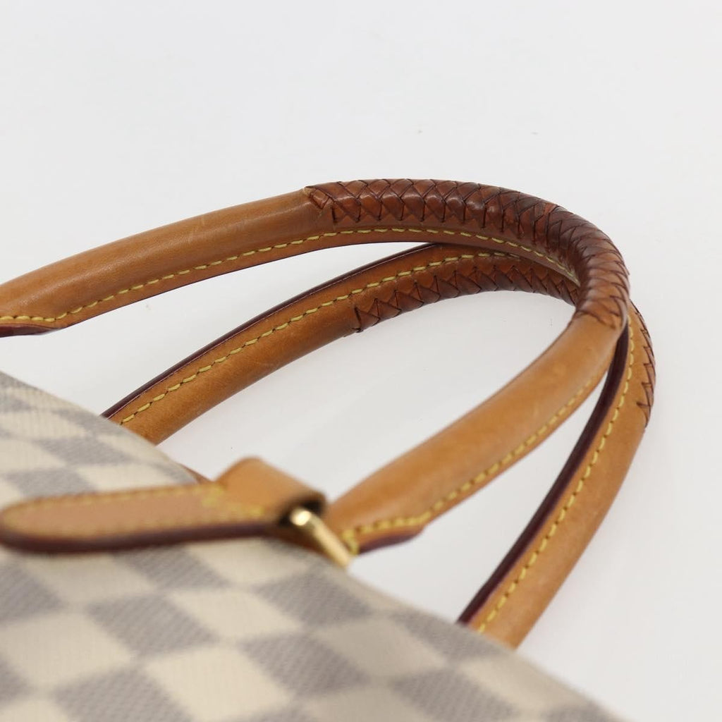 Louis Vuitton Riviera Handbag Damier White Canvas Handbag (Pre-Owned)