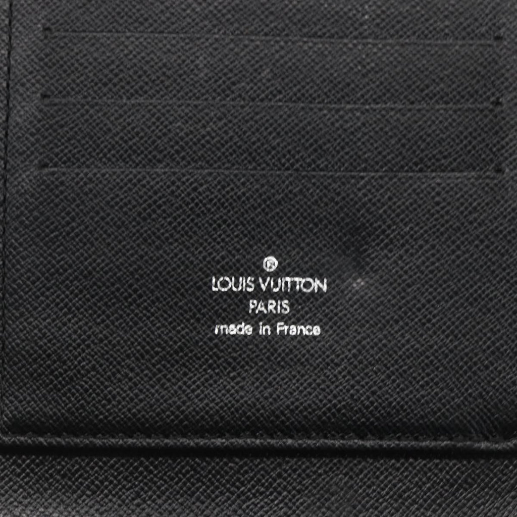 Louis Vuitton Atoll Organizer Wallet Taiga Leather Black Leather Clutche & Pouche Bag (Pre-Owned)