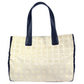 Chanel Travel Line Tote Nylon White Nylon Tote Bag Bag (Pre-Owned)