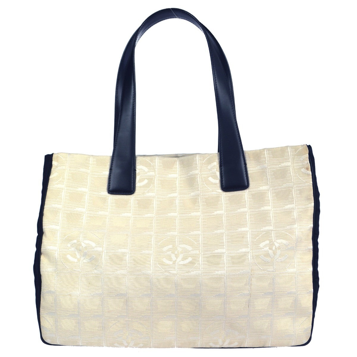 Chanel Travel Line Tote Nylon White Nylon Tote Bag Bag (Pre-Owned)